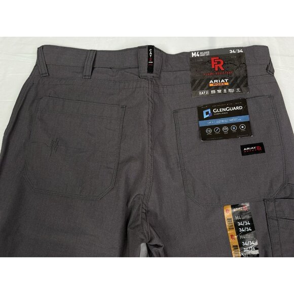 NWT Ariat FR M4 Relaxed Duralight Ripstop Bootcut Pant Gray Men’s 34x34 - Picture 5 of 15